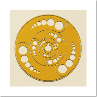 Crop Circle Disc In Gold Posters and Art